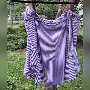 HeartSoul Stripy blue on white Blouse Size L